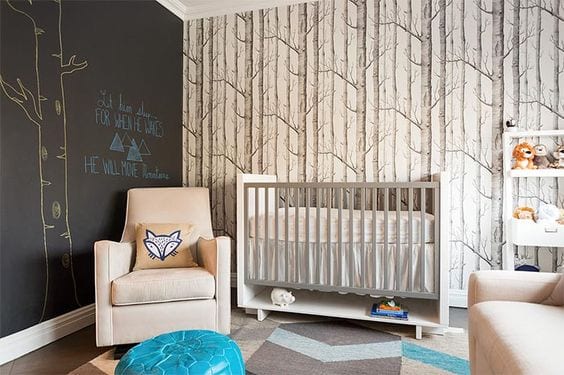 Habitación bebé bosque. Papel pintado Wood Cole & Son