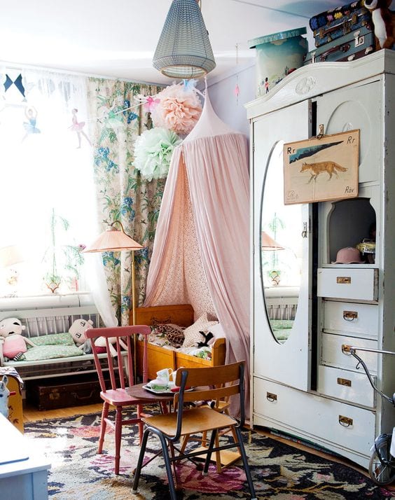 Habitaciones vintage para niñas