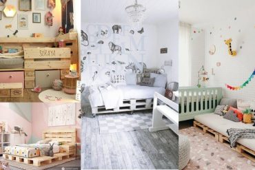 Cama infantil fabricada con palets