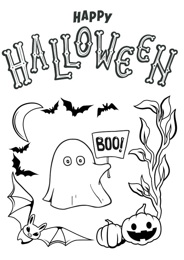 50 dibujos de Halloween para colorear fáciles y divertidos - Pequeocio