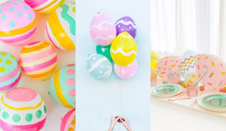 Huevos de Pascua con globos