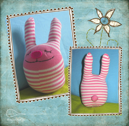 conejos de Pascua con calcetines