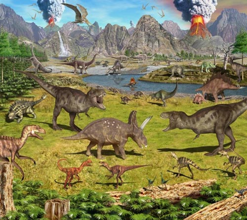 Mural infantil de dinosaurios