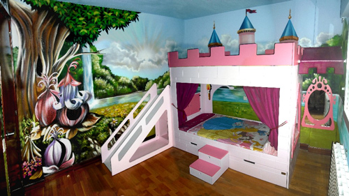 Dormitorio infantil de princesas