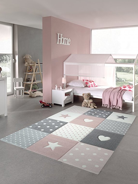 Dormitorios gris y rosa para bebés