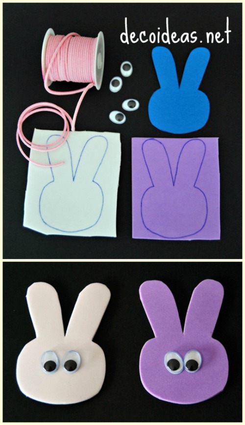 Materiales para hacer un collar conejo de Pascua