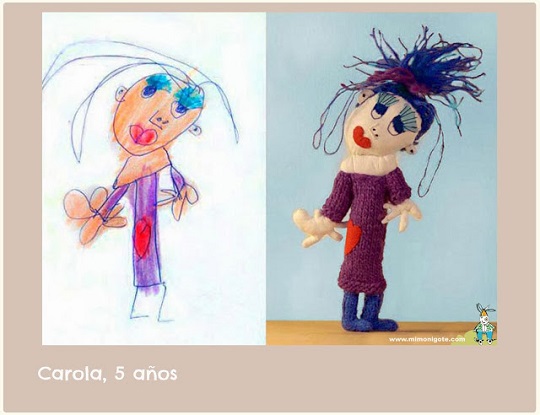 Los dibujos de los niños convertidos en muñecos