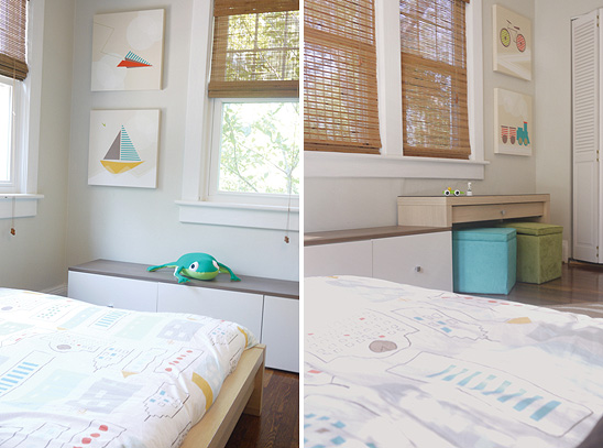 Un dormitorio infantil decorado en colores neutros