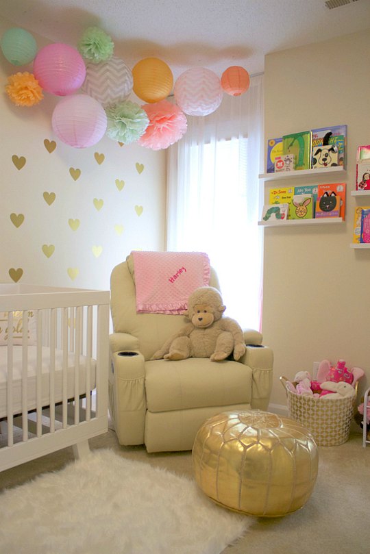 Decoración romántica y relajada para la habitación del bebé