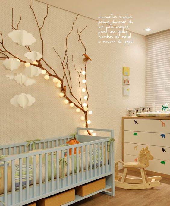 Dormitorios infantiles decorados con ramas