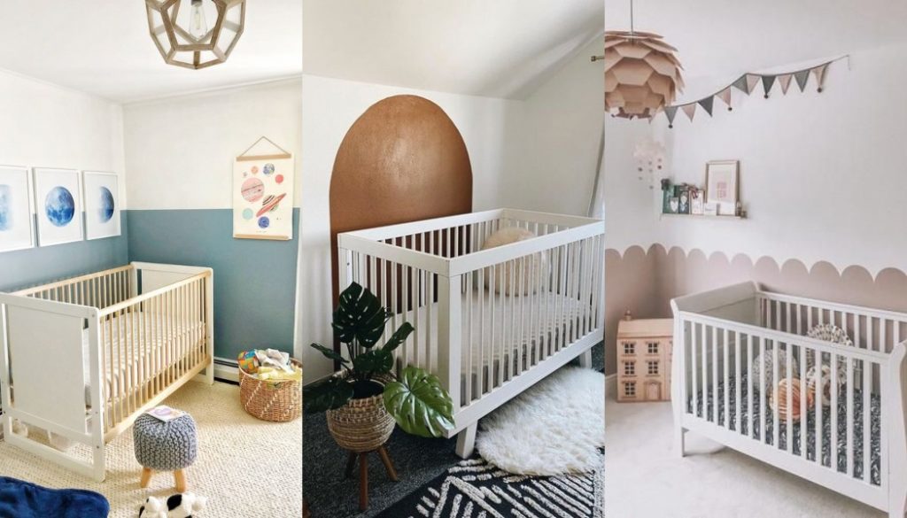 Ideas para pintar la habitación del bebé en dos colores