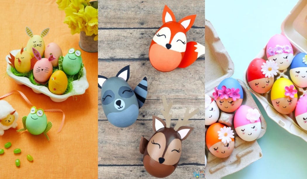 Imitación Villano películas 40 Ideas para decorar huevos de Pascua ¡con niños!