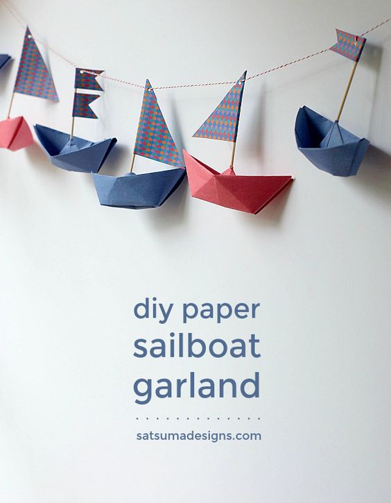 Guirnalda de barcos de papel
