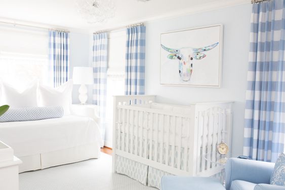 Habitación bebé en blanco y azul