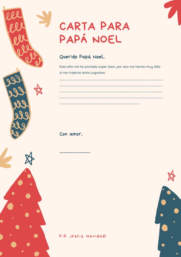 Cartas de Papá Noel para imprimir ¡Plantillas gratis en PDF!