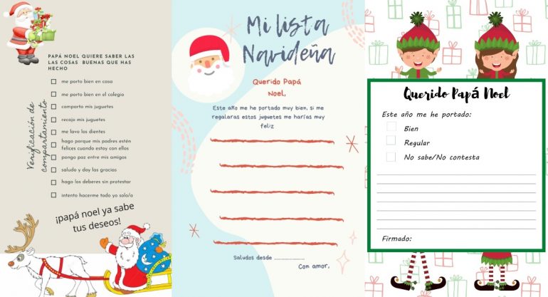 Cartas de Papá Noel para imprimir