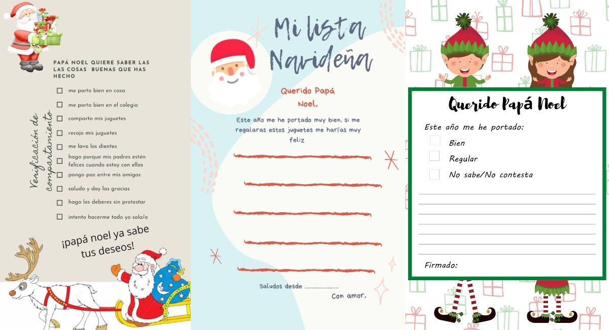 Cartas de Papá Noel para imprimir ¡Plantillas gratis en PDF!