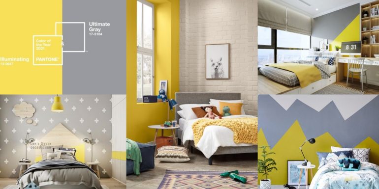 Pantone en Decoración infantil 2021Ultimate Gray + Illuminating