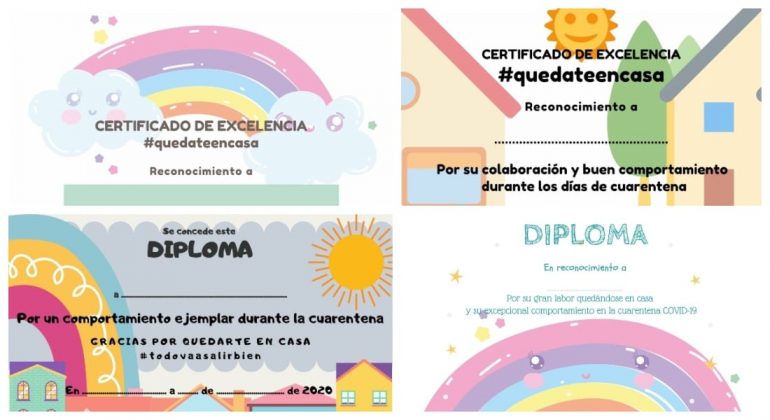 Diploma quédate en casa especial niños