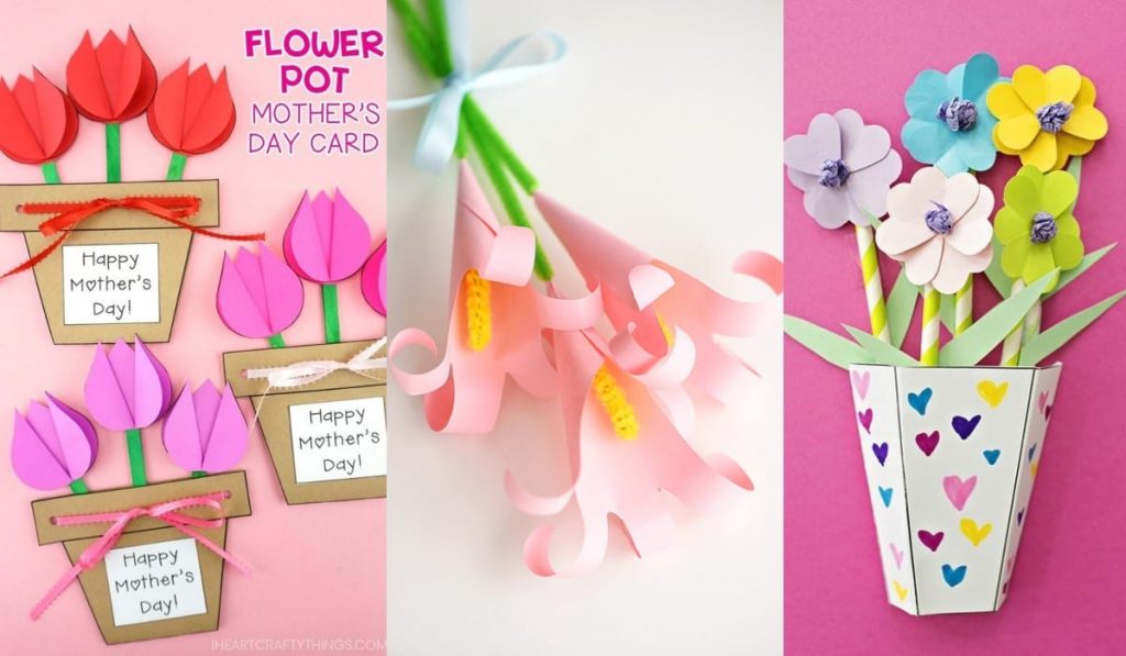 Manualidades de ramos de flores para hacer con niños