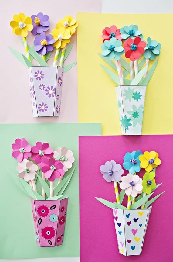 10 Manualidades de ramos de flores para hacer con niños