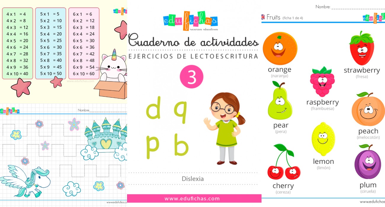 Fichas educativas para imprimir gratis – VUELTA AL COLE