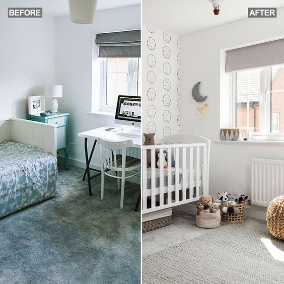Habitación infantil antes y después
